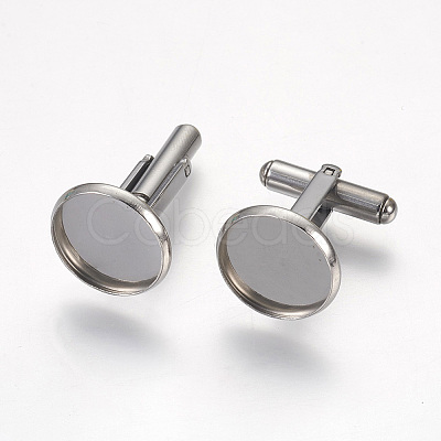 Non-Tarnish 304 Stainless Steel Cuffinks X-STAS-G187-23P-14mm-1