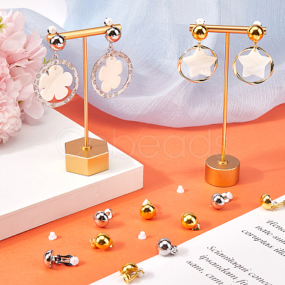 40Pcs 2 Colors Brass Clip-on Earring Findings KK-SP0001-13-1