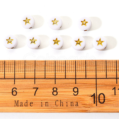 White Opaque Acrylic Beads PACR-YW0001-04A-1