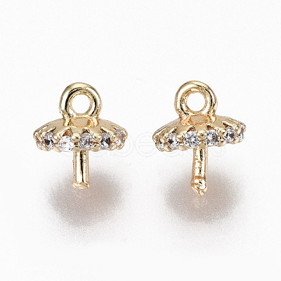 Brass Micro Pave Clear Cubic Zirconia Peg Bails Charms X-KK-N231-225-NF-1