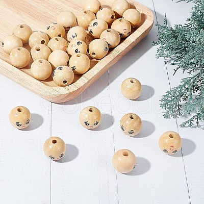 Fingerinspire 30Pcs Natural Wood Beads WOOD-FG0001-15A-1