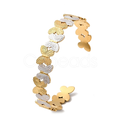 304 Stainless Steel Cuff Bangles for Women BJEW-F509-03A-G-1