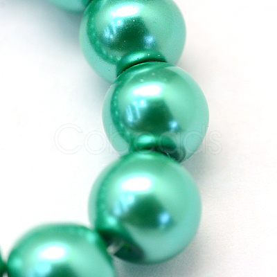 Baking Paint Pearlized Glass Pearl Round Bead Strands HY-Q003-6mm-29-1