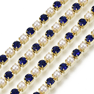 Brass Rhinestone Strass Chains CHC-N017-001A-A19-1