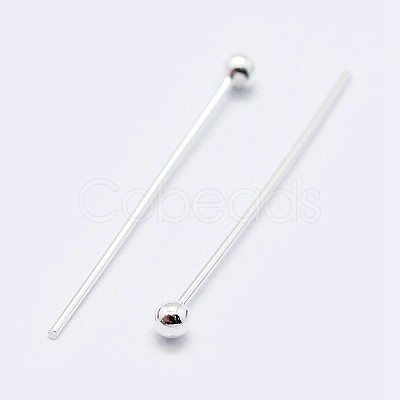 925 Sterling Silver Head Pins STER-F036-20S-1.5x15-1
