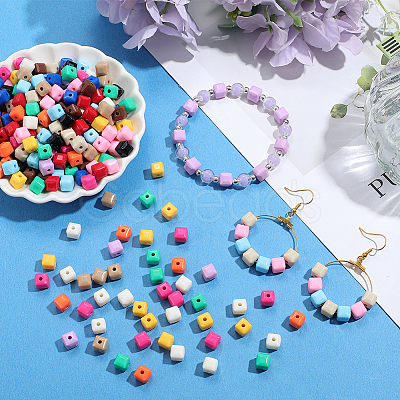 280Pcs 14 Colors Opaque Acrylic Beads MACR-SC0001-99-1