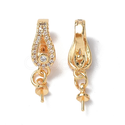 Brass Crystal Rhinestone Twister Clasps KK-P223-17G-1