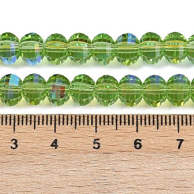 Electroplate Transparent Glass Beads Strands EGLA-B011-08A-AB05-1