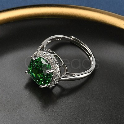 925 Sterling Silver Micro Pave Cubic Zirconia Finger Rings RJEW-B134-01B-05-1