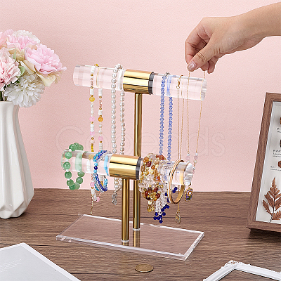 Acrylic &
Stainless Steel T Bar Jewely Display Stands ODIS-WH0108-022-1