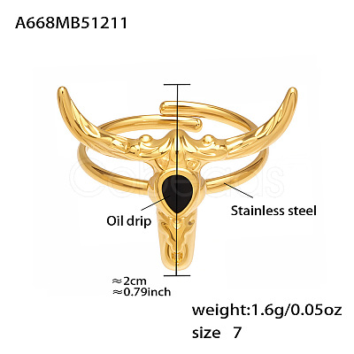 316L Surgical Stainless Steel Enamel Cuff Open Rings WG18EEE-02-1