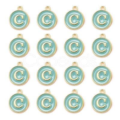 Golden Plated Alloy Enamel Charms X-ENAM-S118-05C-1