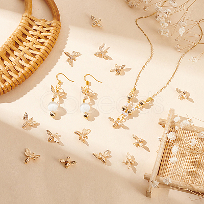 16Pcs 2 Styles Brass Pendants KK-BC0010-03-1