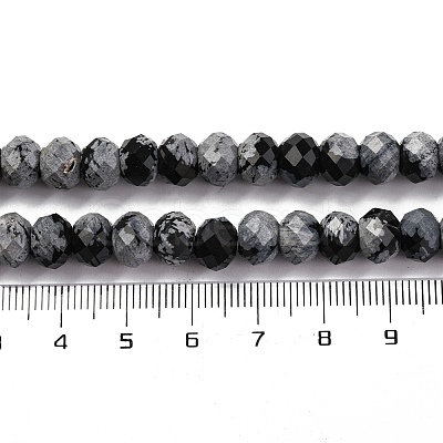 Natural Snowflake Obsidian Beads Strands G-K380-A12-01-1