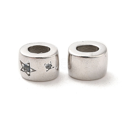 Brass Micro Pave Cubic Zirconia Beads KK-Q773-02P-03-1