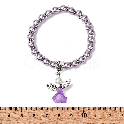 Lovely Wedding Dress Angel Bracelets for Kids BJEW-JB00727-09-1