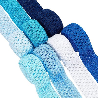 14M 7 Style Blue Series Elastic Crochet Headband Ribbon OCOR-BC0005-36-1