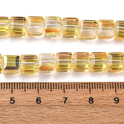 Electroplate Glass Beads Strands EGLA-H108-01A-AB06-1