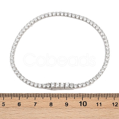 925 Sterling Silver Micro Pave Cubic Zirconia Tennis Bracelets for Women BJEW-C117-01A-P02-1