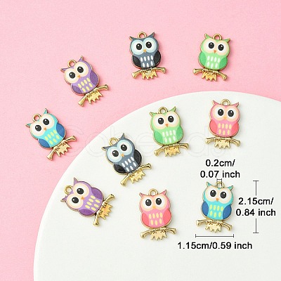 10Pcs 5 Colors Printed Alloy Pendants FIND-YW0004-46B-1