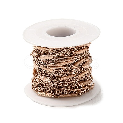 Ion Plating(IP) 304 Stainless Steel Rectangle Link Chains STAS-B041-09RG-1