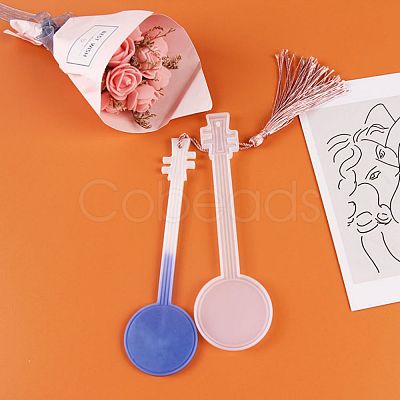 DIY Round Moon Lute Bookmark Silicone Molds DIY-F089-02-1