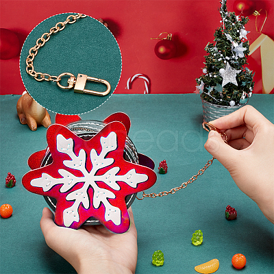 DIY Christmas Mini Snowflake Purse Making Finding Kit DIY-WH0410-90A-1