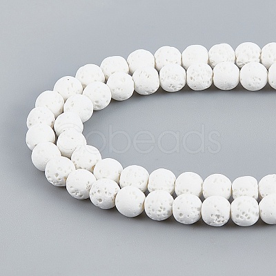 Synthetic Lava Rock Beads Strands X-G-S247-6mm-08-1-1