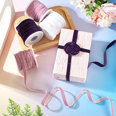 40 Yards 4 Colors Single Face Velvet Ribbon SRIB-TA0001-35C-1