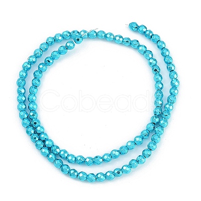 Baking Paint Electroplated Synthetic Non-magnetic Hematite Beads Strands G-H072-A01-01B-1