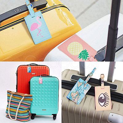 PU Leather Luggage Bag Tags AJEW-GF0001-71A-1