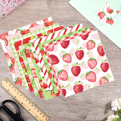 24 Sheets 12 Styles Strawberry Scrapbook Paper Pads DIY-WH0304-989F-1