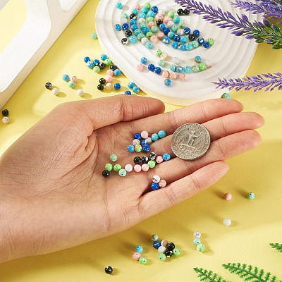 160Pcs 8 Colors Assembled Synthetic Stone and Trochus Shell Beads G-TA0002-31D-1