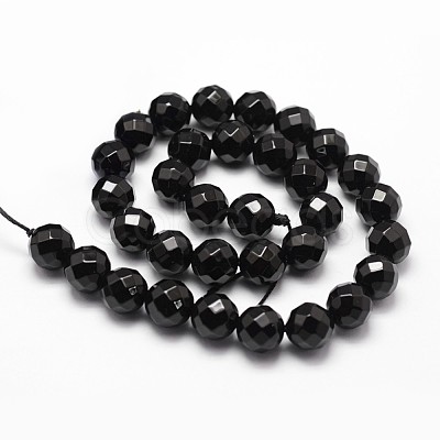 Natural Dyed & Heated Black Onyx Beads Strands X-G-D840-23-6mm-1