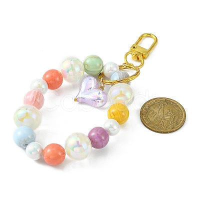 Resin & Acrylic Beaded Wristlet Charm Keychains KEYC-JKC00496-1