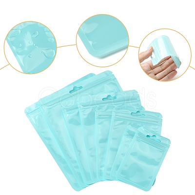 40Pcs 4 Styles Macaron Color Plastic Yin-yang Resealable Bags OPP-FS0001-18D-1