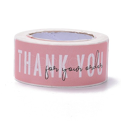 Pink Rectangle Paper Thank You Stickers X1-DIY-C042-07B-1
