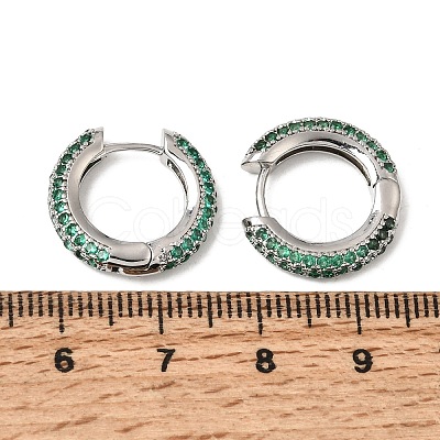 Brass Micro Pave Cubic Zirconia Hoop Earrings KK-CBA8324-24P-01-1