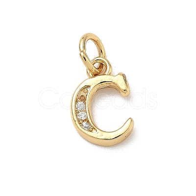 Brass Micro Pave Cubic Zirconia Charms KK-I382-03G-C-1