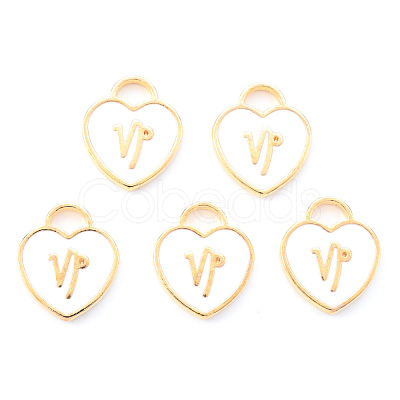 Light Gold Plated Alloy Enamel Pendants ENAM-R136-30-05-1