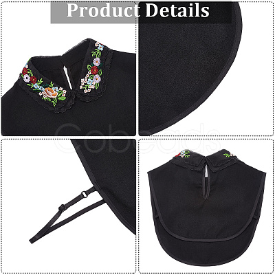 Detachable Polyester Embroidered Flower Collar AJEW-WH20006-242B-1