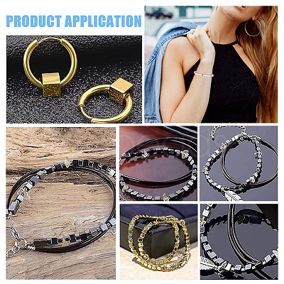 50Pcs 304 Stainless Steel European Beads FIND-UN0061-09-1