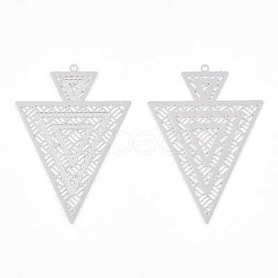 Rack Plating Brass Filigree Pendants KKC-T001-63P-1