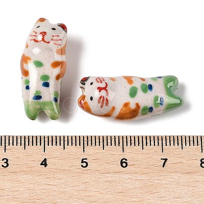 Hand-Painted Porcelain Beads PORC-R001-01F-1