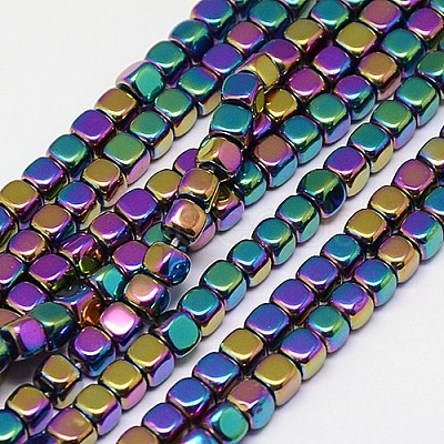 Electroplate Non-magnetic Synthetic Hematite Beads Strands X-G-J172-3x3mm-03-1