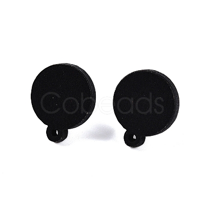 Poplar Wood Stud Earrings WOOD-N016-13B-1
