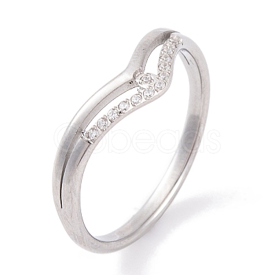 304 Stainless Steel Finger Ring for Women RJEW-C086-08-P-1