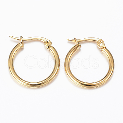 304 Stainless Steel Hoop Earrings EJEW-H344-02G-1