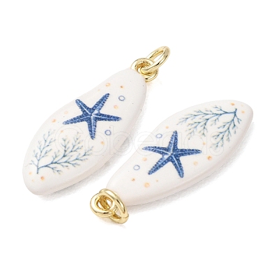 Printed Brass Pendants KK-CBA3895-02D-G-1