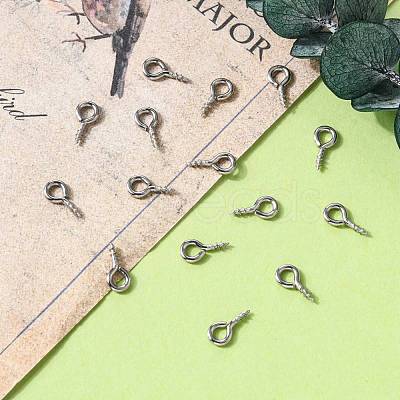 Non-Tarnish 304 Stainless Steel Screw Eye Pin Peg Bails X-STAS-K171-52P-8x4mm-1